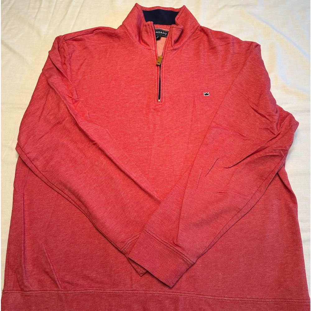 Crown & Ivy Red, long sleeve, quarter-zip shirt XL